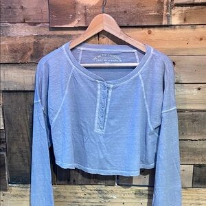Aeropostale Blue Long Sleeve Crop Top